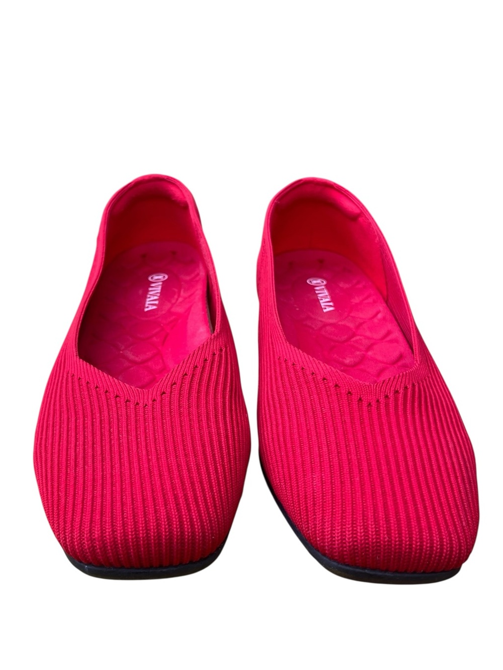 Lightweight Square-Toe V-Cut Flats Red — Size 41 US 9.5 - Picture 5 of 11